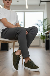 CASTORI MEN'S VELOUR SNEAKER - DARK GREEN