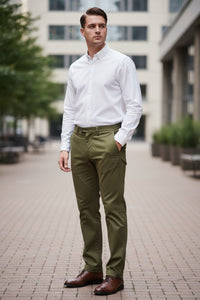 MASON'S COTTON/CASHMERE STRETCH TROUSER - BOTTLE GREEN