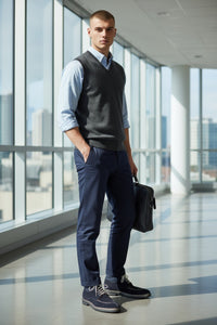 CASTORI MEN'S FELT & VELOUR BOOT - NAVY