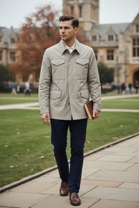 ELEVENTY MEN'S SAFARI JACKET - MILITARY GREEN