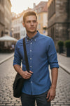 BUTTON DOWN SPORT SHIRT - DARK DENIM