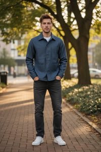 LONDON TRADITION MEN’S HACKNEY JACKET - OCEAN & PETROL