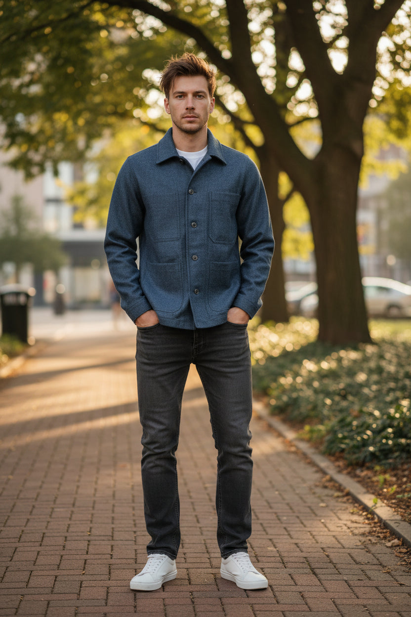 LONDON TRADITION MEN’S HACKNEY JACKET - OCEAN & PETROL