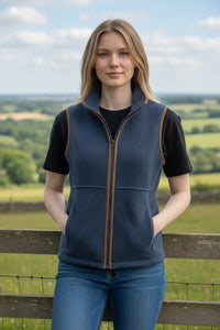 ALAN PAINE WOMEN'S AYLSHAM FLEECE VEST - BLUE STEEL