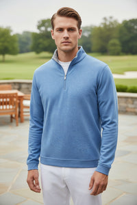PETER MILLAR CROWN COMFORT PULLOVER SWEATER - BLUEBIRD