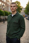 BUTTON DOWN MERINO CARDIGAN - GREEN