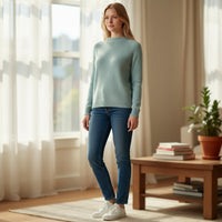 ADESI WOMEN'S CASHMERE CREW SWEATER - STARDUST