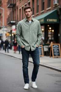 HARTFORD MEN'S CASUAL COTTON SHIRT - CACTUS