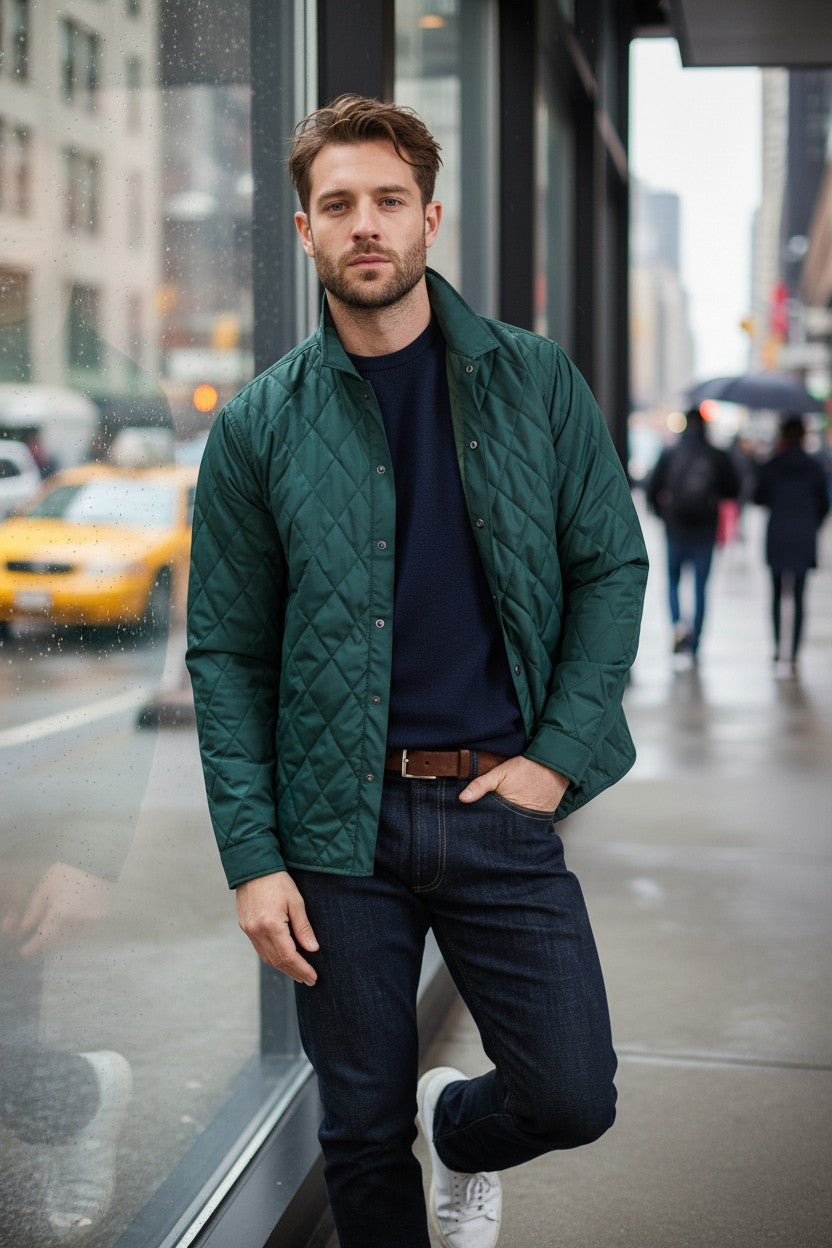 PETER MILLAR BRIGHTON SHIRT JACKET - DEEP VERDANT