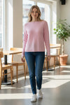 REPEAT CASHMERE ROLL NECK SWEATER - ROSE