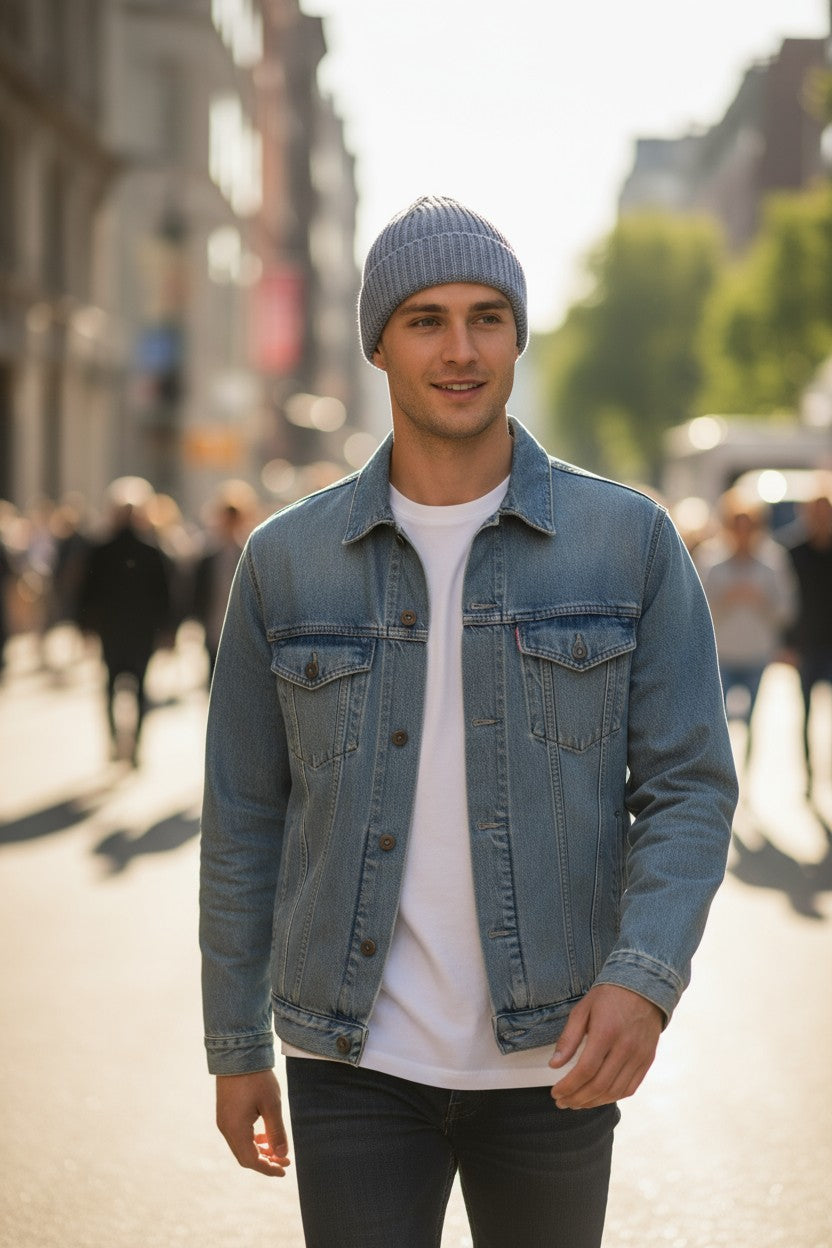 FLY3 REVERSIBLE KNIT HAT - AZURE