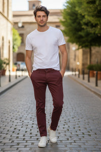 MAC MEN'S DRIVERS PANT - BORDEAUX