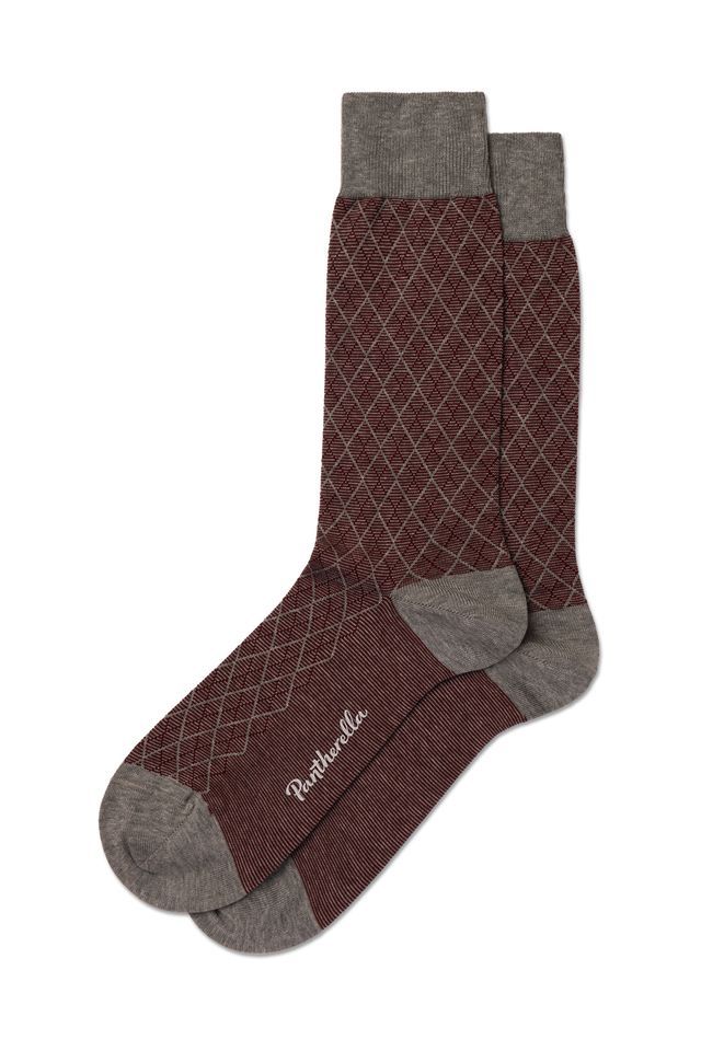 PANTHERELLA KINGSLEY MEN'S COTTON FIL D'ECOSSE SOCK - MID GREY MIX