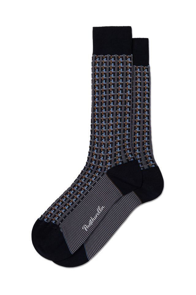 PANTHERELLA RANDOLPH MEN'S COTTON FIL D'ECOSSE SOCK - NAVY