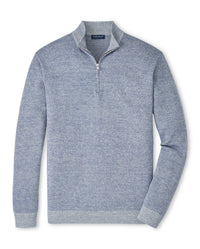 PETER MILLAR BARLOW BIRDSEYE QUARTER-ZIP SWEATER - STORM