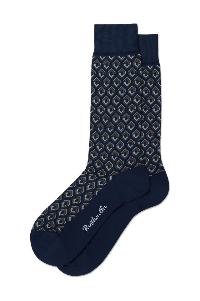 PANTHERELLA BECKFORD MEN'S COTTON FIL D'ECOSSE SOCK - OCEAN