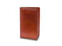 BOSCA 1911 CALLING CARD CASE WALLET IN AMBER DOLCE LEATHER