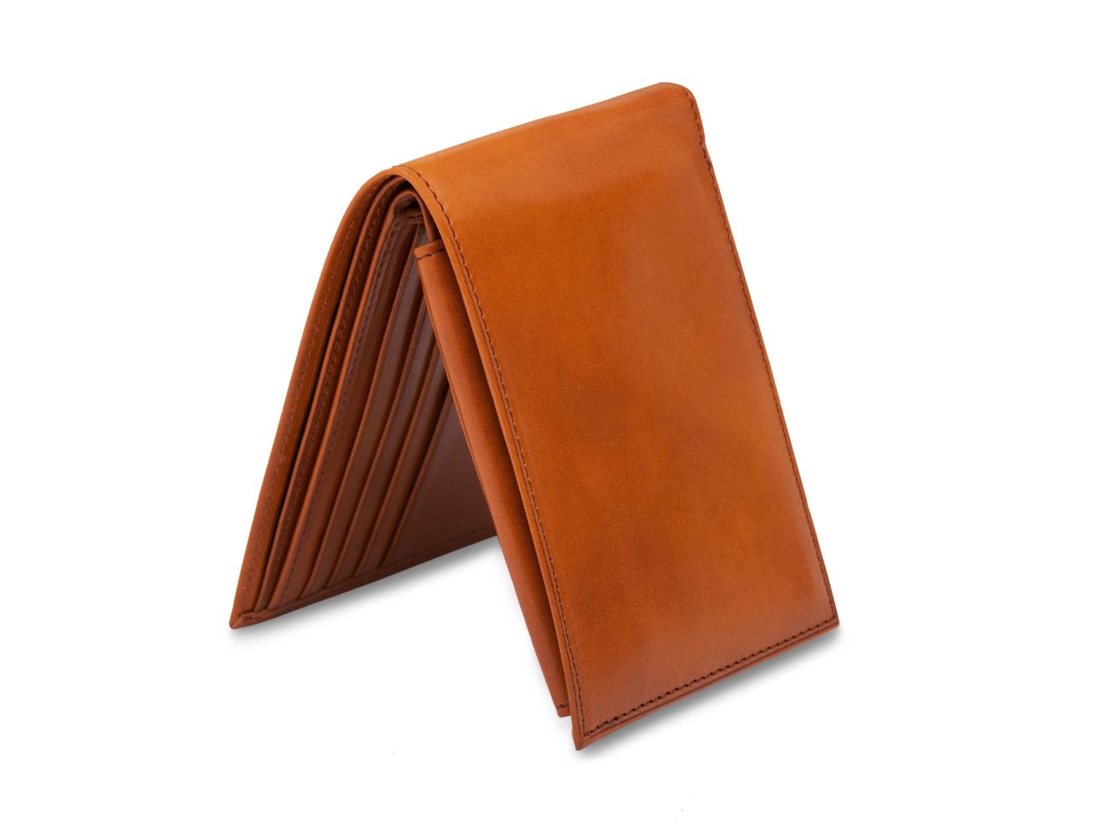 BOSCA 1911 CREDIT WALLET WITH ID PASSCASE IN SADDLE OLD LEATHER