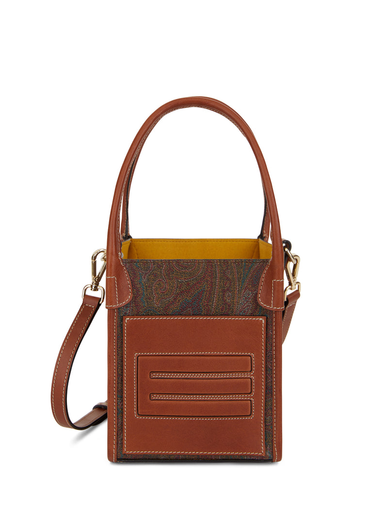 ETRO PAISLEY CUBE HANDBAG - TAN