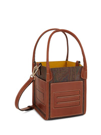 ETRO PAISLEY CUBE HANDBAG - TAN