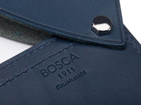 BOSCA 1911 FLIPPER CARD CASE WALLET - BLUE