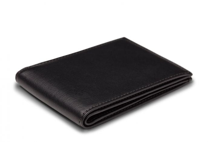 BOSCA 1911 NAPPA VITELLO SMALL BIFOLD WALLET - BLACK