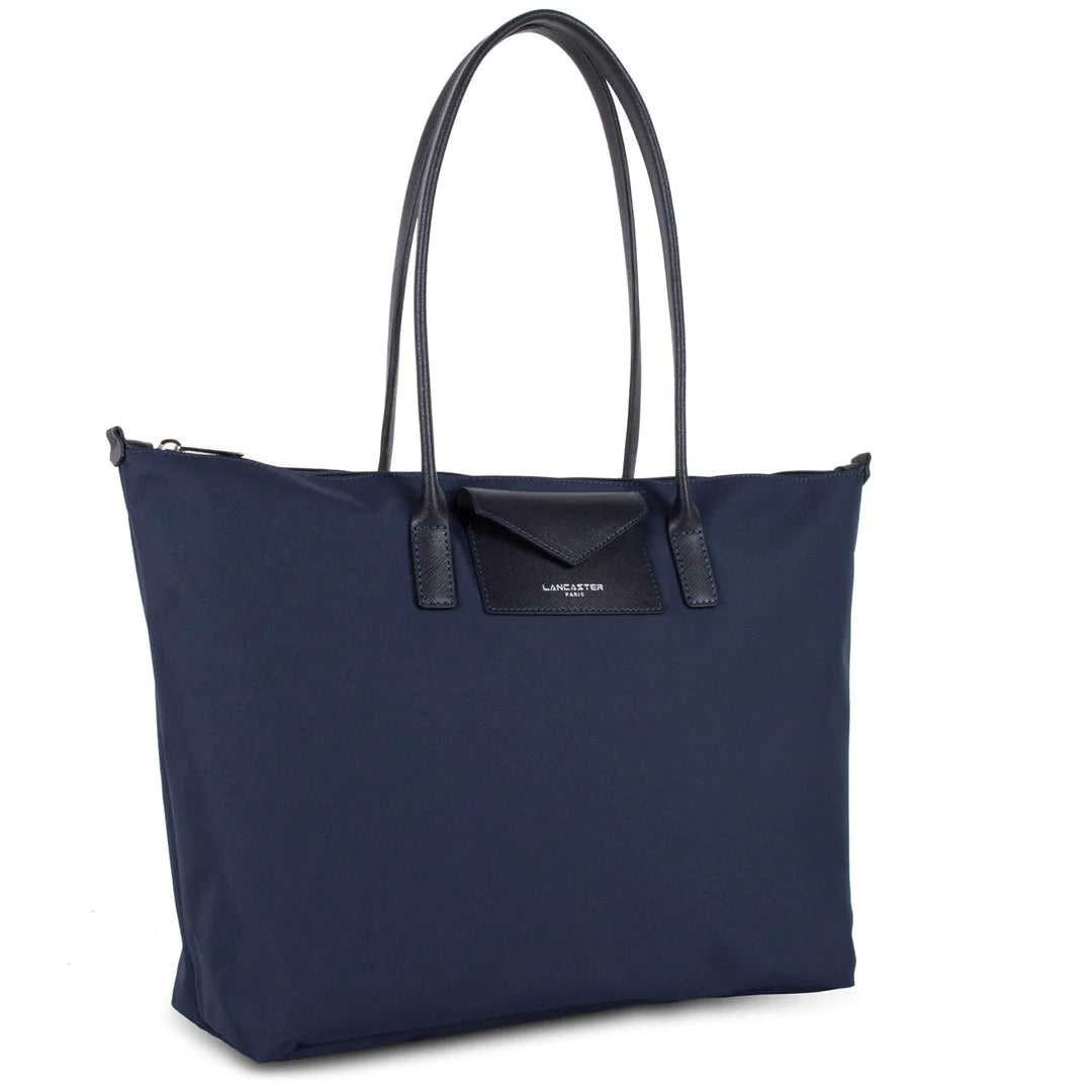 LANCASTER NYLON LARGE TOTE BAG - BLEU