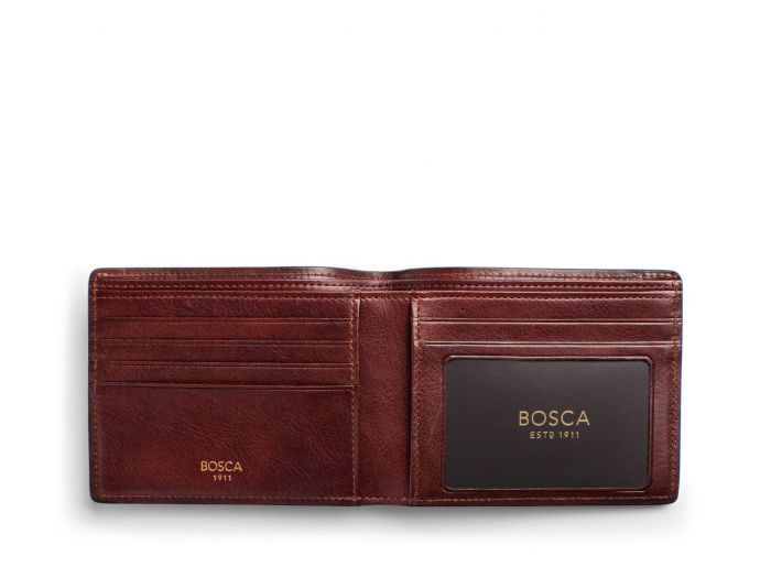 BOSCA 1911 EXECUTIVE I.D. WALLET - DARK BROWN DOLCE LEATHER