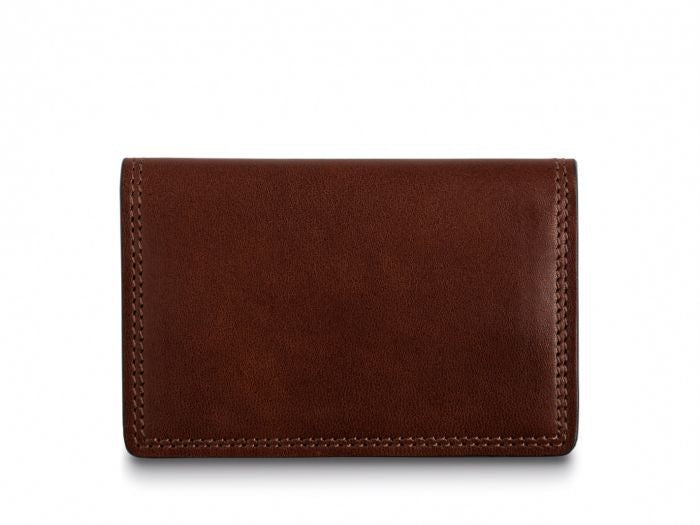 BOSCA 1911 CALLING CARD CASE WALLET IN DARK BROWN DOLCE LEATHER