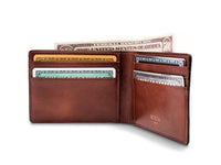 BOSCA 1911 SMALL BIFOLD WALLET IN DARK BROWN DOLCE LEATHER