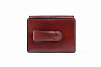 BOSCA 1911 FRONT POCKET I.D. WALLET IN DARK BROWN OLD LEATHER