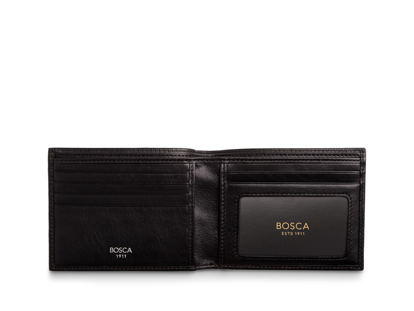 BOSCA 1911 EXECUTIVE I.D. WALLET - BLACK DOLCE LEATHER