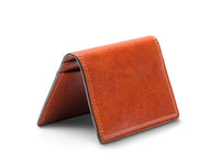 BOSCA 1911 CALLING CARD CASE WALLET IN AMBER DOLCE LEATHER