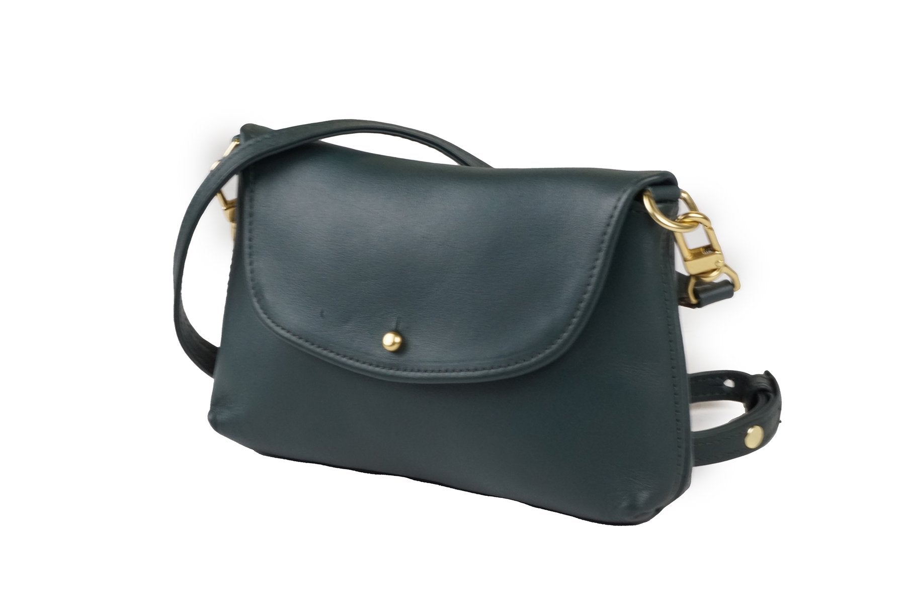 Leather Crossbody Bag Forest Green