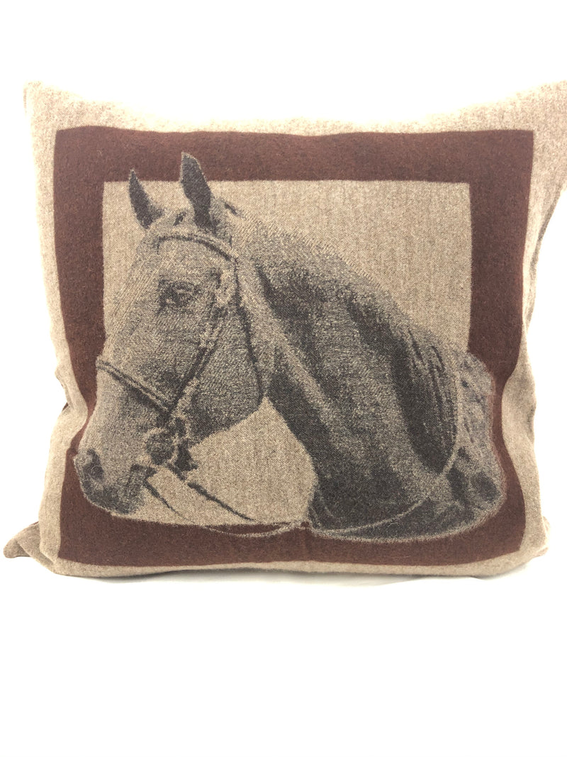CALABRESE 1924 HORSE PILLOW - BROWN
