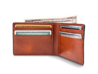 BOSCA 1911 SMALL BIFOLD WALLET IN AMBER DOLCE LEATHER