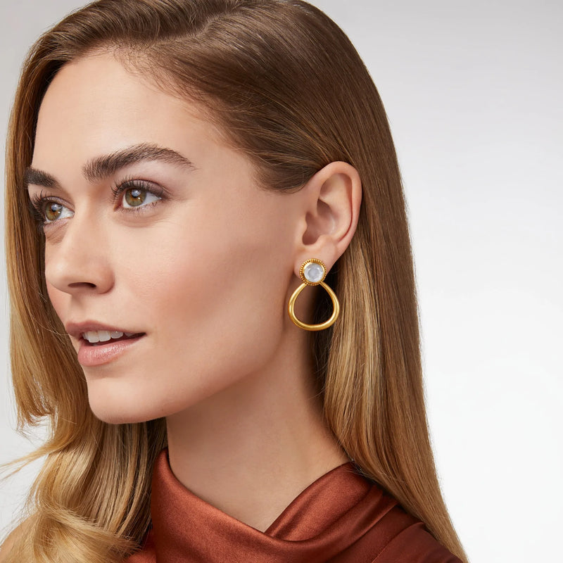 JULIE VOS FLORA STATEMENT EARRING - IRIDESCENT BAHAMIAN BLUE