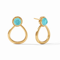 JULIE VOS FLORA STATEMENT EARRING - IRIDESCENT BAHAMIAN BLUE