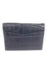 W.KLEINBERG ALLIGATOR ID CARD CASE WALLET - NAVY