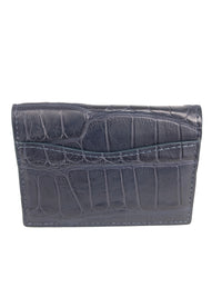 W.KLEINBERG ALLIGATOR ID CARD CASE WALLET - NAVY