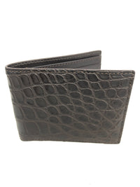 W.KLEINBERG ALLIGATOR BIFOLD WALLET - MATTE CHOCOLATE