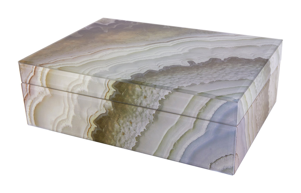 TIZO LARGE DECORATIVE BOX - GREY/BROWN MARBLE – Button Down SF