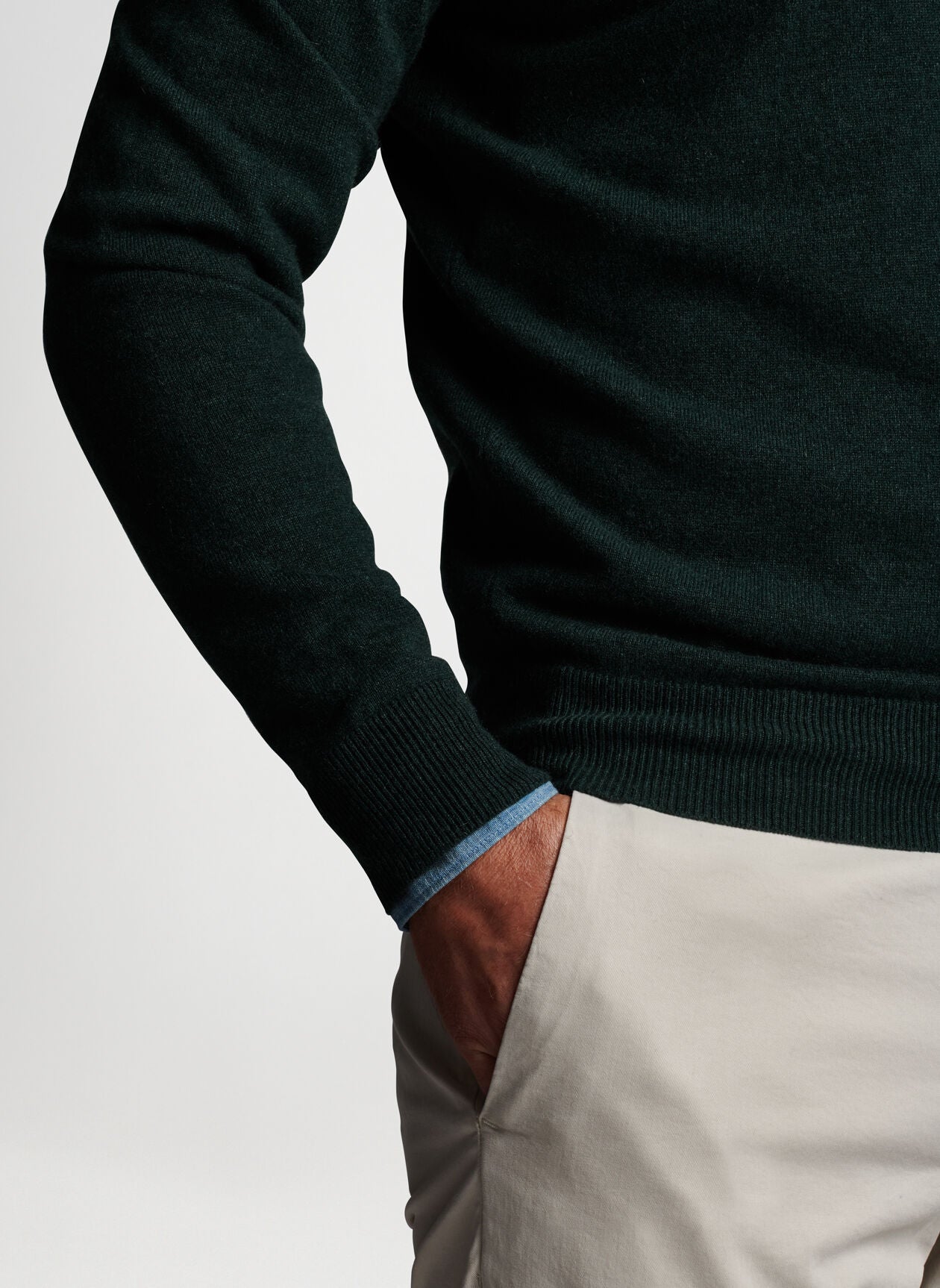 PETER MILLAR CASHMERE 1/4 ZIP SWEATER - BALSAM