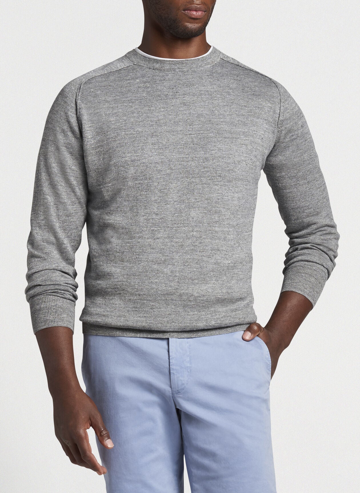 Crew neck sweater discount with button down