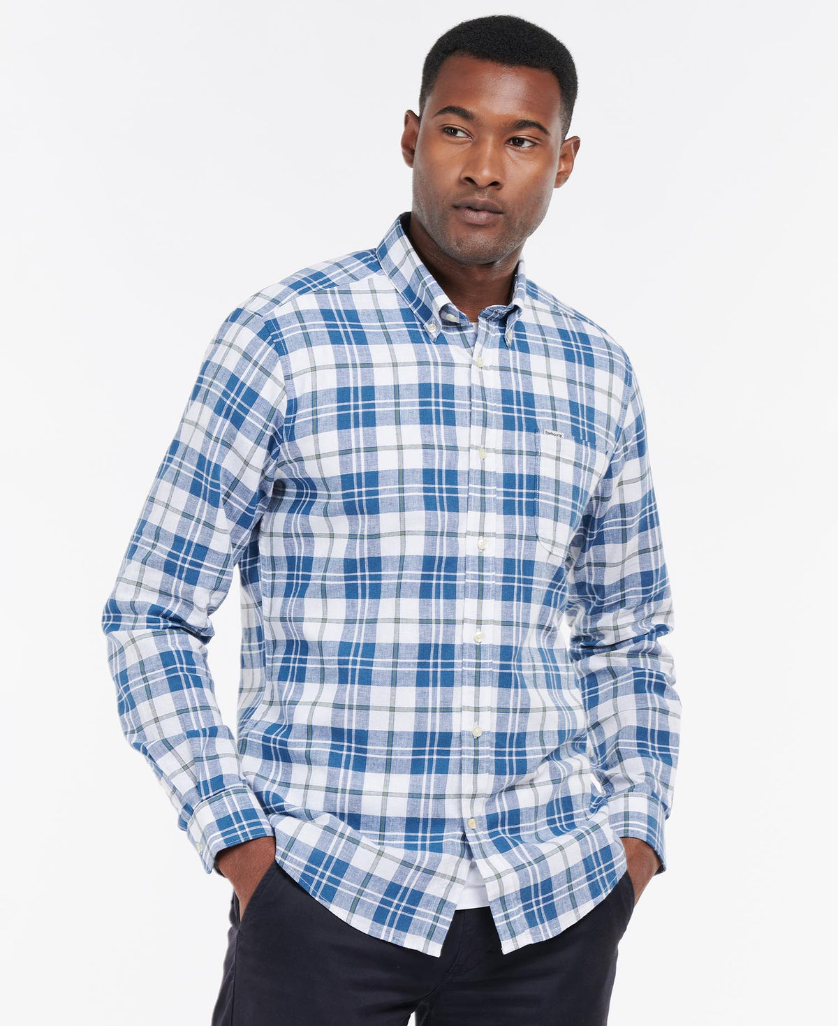 BARBOUR THORPE TAILORED SHIRT - MID BLUE