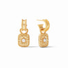 JULIE VOS MARBELLA HOOP & CHARM EARRING - OBSIDIAN BLACK