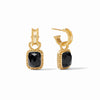 JULIE VOS MARBELLA HOOP & CHARM EARRING - OBSIDIAN BLACK