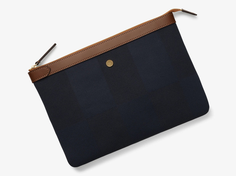 MISMO POUCH - PIONEER BLUE/CUOIO