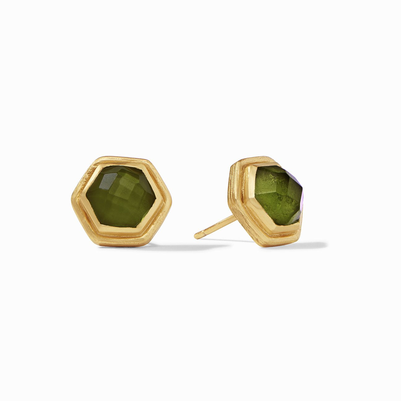 JULIE VOS PALLADIO STUD EARRING - IRIDESCENT JADE GREEN