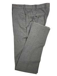 PT TORINO FLAT FRONT STRETCH WOOL BUSINESS TROUSER - MID GREY